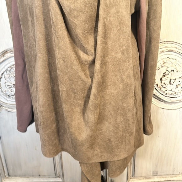 BLANKNYC Artsy Boho Minimalist Ultra Suede Cowl Cardigan Lightweight Jacket S/XL - Picture 5 of 15